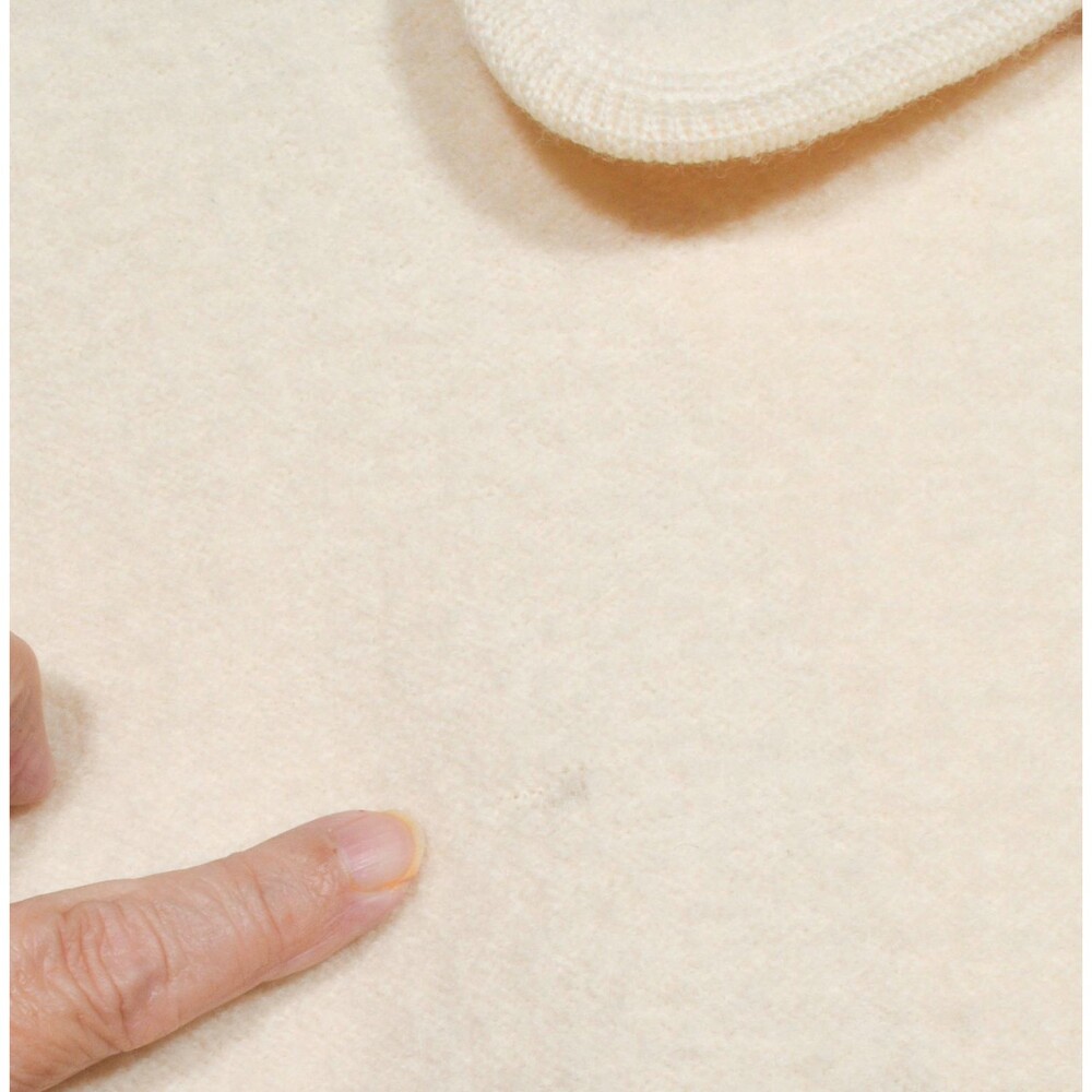 Vintage Caché Zip Up Ivory Cream Boiled Wool Jacket Blazer Zip Pockets Size XS - Picture 2 of 4